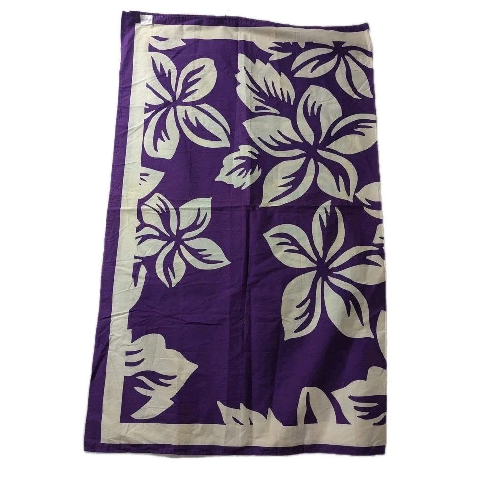 Michael Kors Purple Floral Cotton Scarf Wrap Beach Sarong 41x53